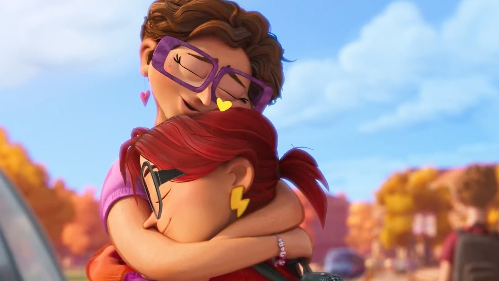 Katie and her mother hugging