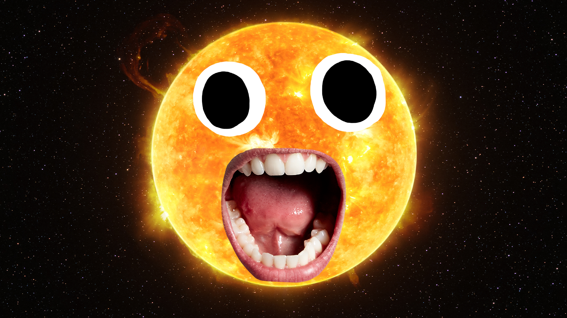 A screaming sun