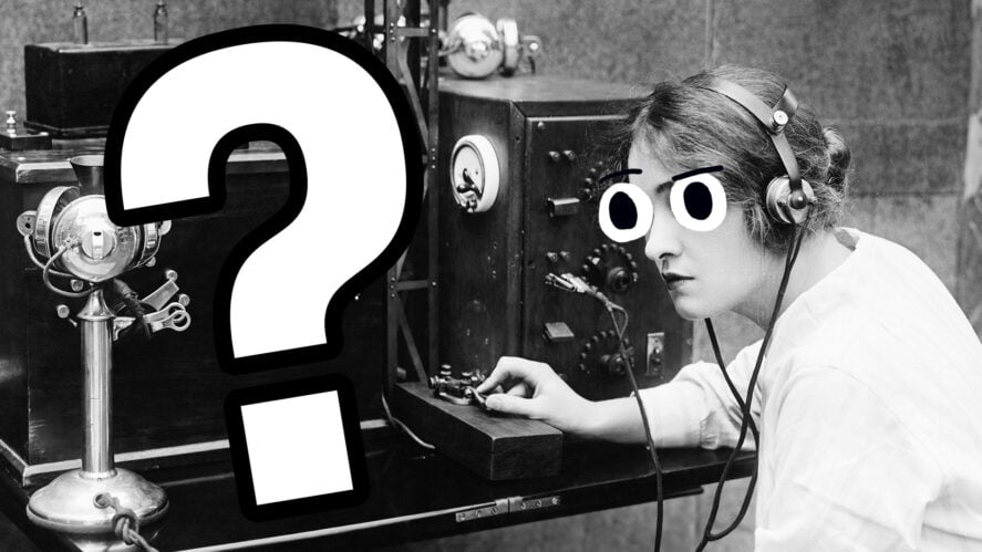 A black and white photo of a Morse Code Operator